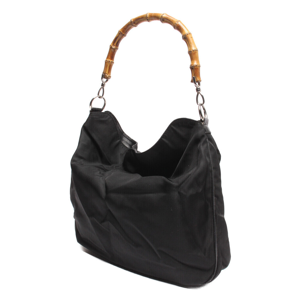 Gucci Shoulder 2way Black Bag Bamboo